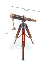 WAVE NAUTICAL Brass Telescope with Stand Wooden Tripod Small 9 inch Size Spyglas - £45.64 GBP