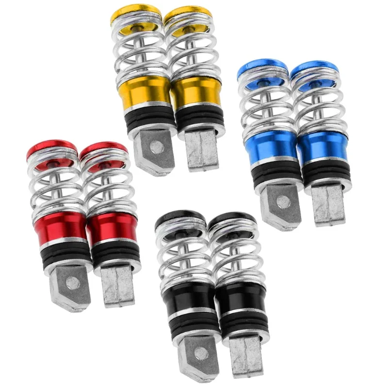 8MM Hole Motorcycle Rear Passenger Foot Pegs Pedals Aluminum Rear Spring - £6.33 GBP