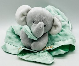 Carters Elephant Sweet Little One Lovey Mint Green Security Blanket Rattle 15" - £11.82 GBP
