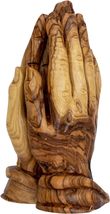 TerraSantaStore Olive Wood Handmade Carved Prayer Hands from Holy Land Bethlehem - £23.72 GBP