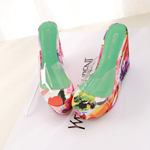Summer New Shoes Sexy Fashion Transparent Thick Platform Slope With Waterproof P - £37.86 GBP