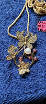 New Betsey Johnson Necklace 3 Butterflys Spring Summer Collectible Decorative - £11.98 GBP