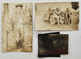 Antique Rppc Photographs Cedarville Oh Fields Family Racoon Hunters Automobile - £38.50 GBP