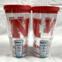 2 New Tervis University Of Nebraska Huskers 24oz Insulated Tumblers BPA Free - £23.19 GBP