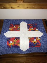 Estate Blue &amp; White with Road Runner Pieced &amp; Quilted Tapestry Wall Hang... - $12.19