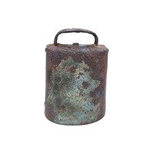 Vintage Metal Goat Calf Cow Bell Primitive Hand Forged and Riveted 4 x 3 Antique - £46.73 GBP