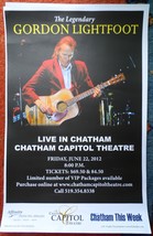 Gordon Lightfoot 2012 Chatham Capital Theatre Poster 17*11 Inch Canadian... - $666.27 MXN