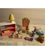 Fisher Price Dollhouse Nursery Toy Furniture Tricycle Rumple Bear Rockin... - $44.50