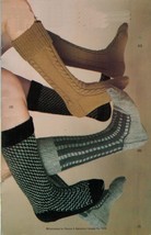Vtg Ladies Men&#39;s Knit Highland Dance Slipper Socks Leg Warmers Ski Set Patterns - £9.58 GBP