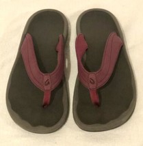 Olukai Ohana Womens Sz 9 Leather Flip Flops Thong Sandals Purple Beach Q... - £26.47 GBP