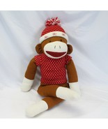 Dan Dee Jumbo Sock Monkey Christmas Stuffed Animal Pillow Plush 36&quot; Xmas - $49.57 CAD