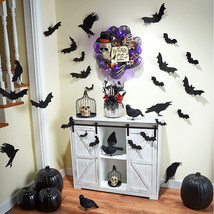 Set of 10 BATS or CROWS Indoors Covered Porch Black Halloween Wall Home Decor - £18.66 GBP+