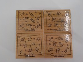 Stampin' Up Set Of 4 "Fabulous Four" Stamps Baby Happy Birthday Ty Congrats 2004 - $9.99
