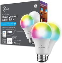 A19 Bulbs (2 Pack) Of Ge Cync Smart Led Light Bulbs With Color Changing, - £27.80 GBP