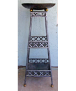 Maitland-Smith Metal 2 Shelf Copper Bowl Top Jardiniere Etagere 47&quot; Tall... - $2,036.08 CAD