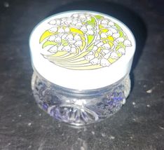 Vintage 1970s Avon LILY OF THE VALLEY Cream Sache Embossed Bottle Jar Wi... - $11.26 CAD