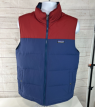 Patagonia Bivy Reversible Puffer Vest Men&#39;s Size MED Red Blue Down Insul... - $79.19