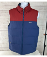 Patagonia Bivy Reversible Puffer Vest Men&#39;s Size MED Red Blue Down Insul... - $79.19