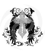 Cross with Wings 2C-Digital ClipArt-Art Clip-Gift Tag-Notebook-Jewelry-S... - $37.17 MXN
