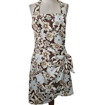 Vintage Made in the USA Brown Floral Bodycon Dress Size 7 - £27.47 GBP