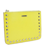 Rebecca Minkoff Slate Yellow Cory Smooth Leather Studded iPad Top Zip Po... - £34.81 GBP