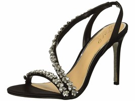 New Badgley Mischka Black Embellished Stiletto Sandals Size 8 M $119 - £55.97 GBP