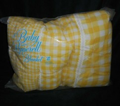 VINTAGE BABY PEPPERELL BLANKET WHITE &amp; YELLOW PLAID ZIPPERED SLEEPING BA... - £29.61 GBP