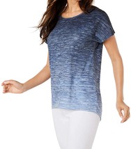 allbrand365 designer Womens Activewear Ombre Keyhole Back T-Shirt,Blue,X-Small - £27.74 GBP