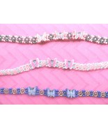 Butterfly fimo clay bead chokers- SET OF 3 - $12.82 CAD