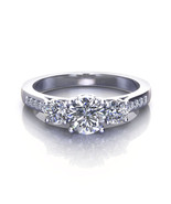 Sterling Silver AAAA Cubic Zirconia 3-Stones Engagement Ring  - €17,24 EUR