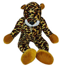 Leopard Big Cat Sitting Plush with Bow Stuffed Animal 19&quot; - £16.61 GBP