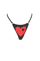 AGENT PROVOCATEUR Womens Thongs Elastic Lovely Heart Black Size S - £60.85 GBP