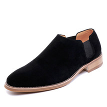 Pure Cow Suede Leather Men Loafers Luxurious Chelsea Slip-on Low top Men Flats / - £61.87 GBP
