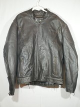XElement Biker Leather Jacket Dark Brown Mens 2XL Removable Liner Motorcycle - $74.99