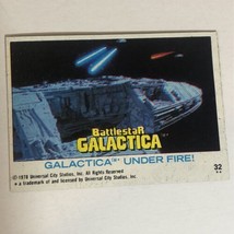 BattleStar Galactica Trading Card 1978 Vintage #32 Galactica Under Fire - £1.55 GBP