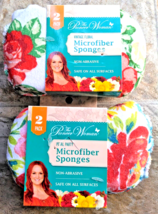 Pioneer Woman Floral Rose Pattern Microfiber Kitchen Sponges 2 Double Packs New! - £20.71 GBP