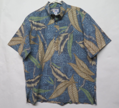 Vtg Reyn Spooner Mens Hawaiian Shirt Sz L XL Leaves Reverse Print Pullov... - £37.92 GBP