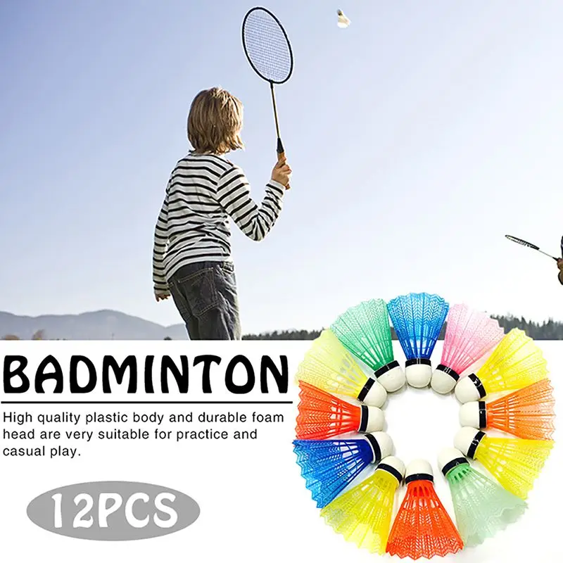 Sporting Portable 12pcs/set Badminton Ball Colorful Plastic Training Outdoor Spo - £23.89 GBP