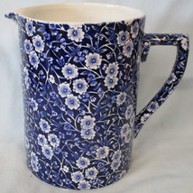 Crownford China Staffordshire Calico Blue Round 3 Pint Measure Pitcher, AS IS - £23.28 GBP