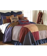 Donna Sharp Lakehouse Country Cottage Cotton Twin 3-Pc Quilt Set Patchwo... - £129.46 GBP