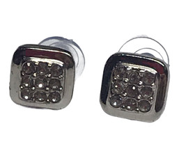 Swarovski Silver Tone Stud Earrings Signed Authentic - £20.29 GBP