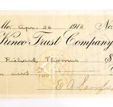 1913 Kineo Trust Company Bank Check E.A. Sampson Dover Maine Signed 4080... - $19.99