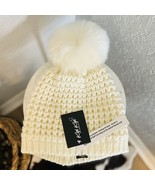 KYI KYI Faux Fur Pompom Classic Wool Beanie Hat,  Ivory/White, One Size,... - $80.69 CAD
