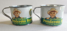 PONDEROSA RANCH TIN CUPS BONANZA TV LAKE TAHOE NEVADA BEN CARTWRIGHT SET... - $220.70 MXN