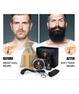 5Pcs/Set Men Beard Growth Kit Enhancer Serum Essential Oil Balm Nourish ... - $17.50