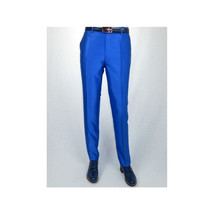 Mens Tuxedo Formal Suit ROYAL DIAMOND Slim Fit 3Pc Vested shiny Satin SL83 Blue image 4