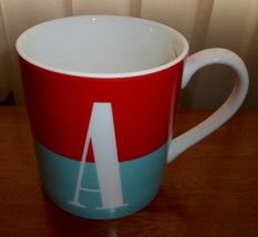 Lenox Kate Spade Whats in a Name Letter Monogram Initial A Stripe Coffee Mug Cup - £15.65 GBP