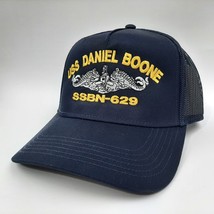 USS Daniel Boone SSBN-629 Mesh Snapback Cap Hat Navy Blue Boat Submarine - £11.65 GBP