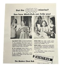 Minit Rub Vintage 1948 Print Ad Modern Chest Rub Bristol Myers Original Ad - £11.23 GBP