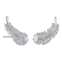 Wish Elegant Light Feather Piercing Earrings For Women Graceful Personality Smal - £7.98 GBP